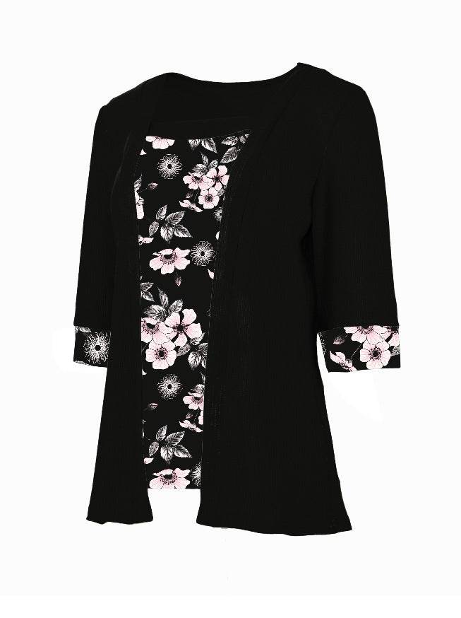 Women's Printed Two-Piece Half Sleeve T-Shirt - Stylish Comfort Top - Buy Center US