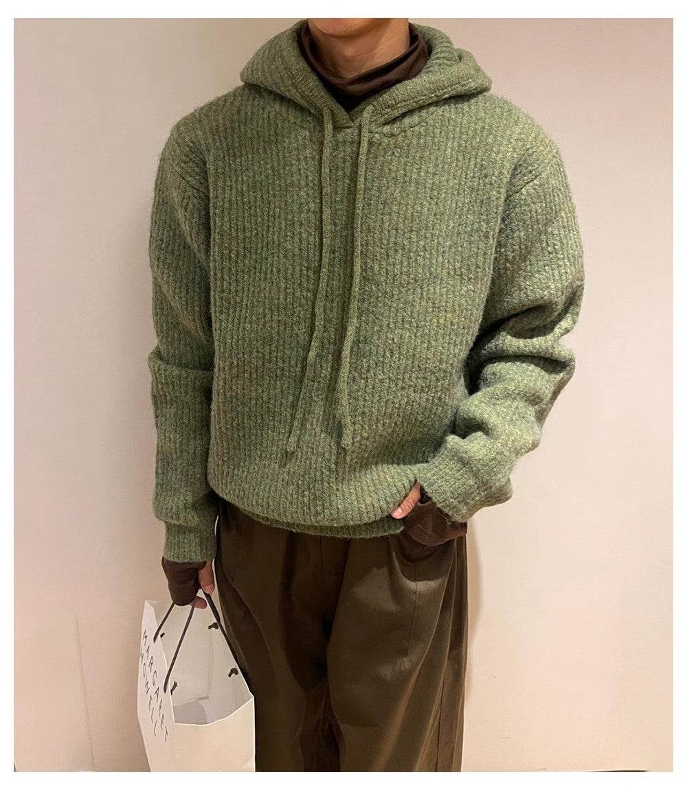 Buycenter Slouchy Thick Fluffy Sweater Jacket - Korean Style, Army Green - Buy Center US