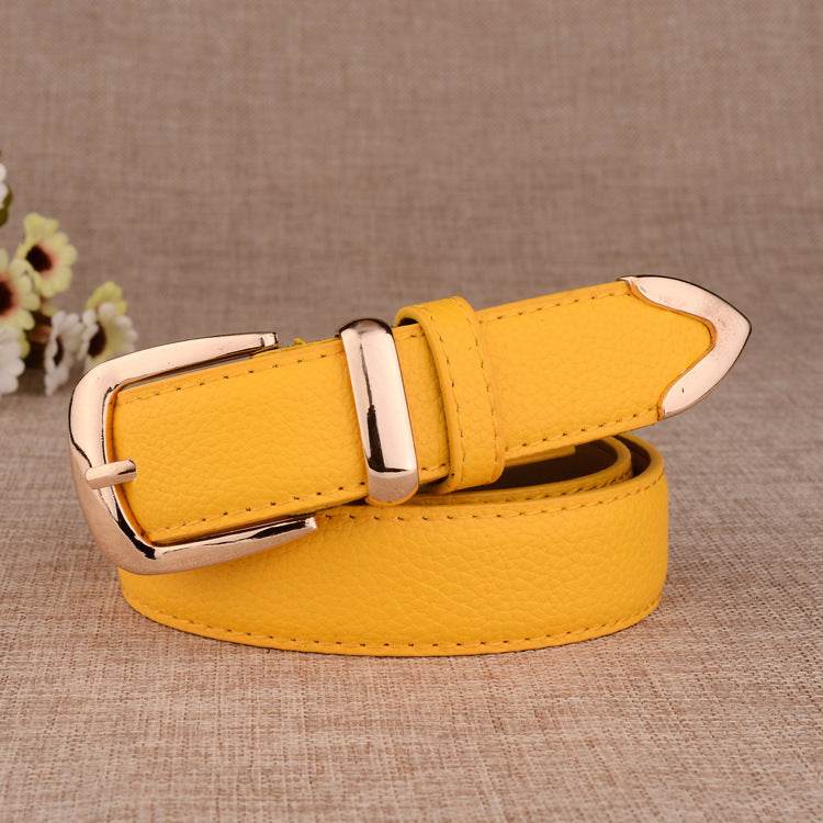 Women's Alloy Buckle Pant Belt - Stylish Imitation Leather in Multiple Colors - Buy Center US