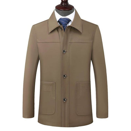 Buycenter Plus Size Men's Jacket - Light Business Fall Coat for Seniors - Buy Center US