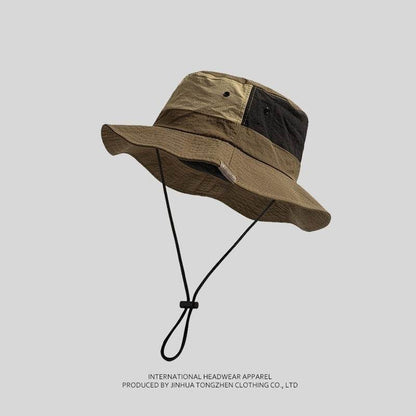 Colorblock Bucket Hat for Hiking & Camping - Unisex Sun Protection - Buy Center US