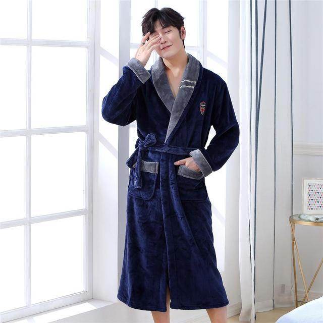 Buycenter Elegant Winter Flannel Robe Gown - Comfortable Casual Sleepwear - Buy Center US