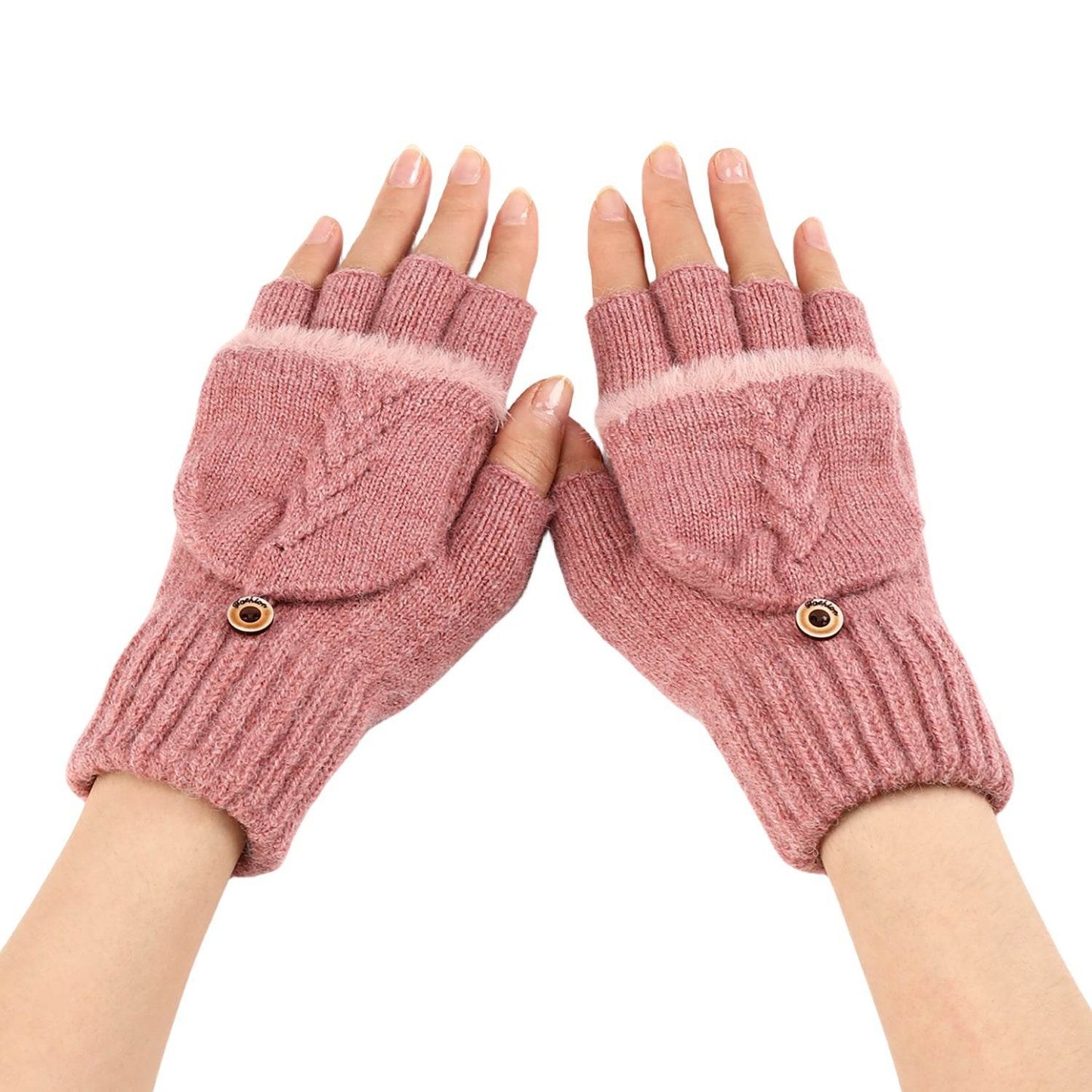 Women's Warm Wool Fingerless Gloves - Fashionable & Touchscreen Ready - Buy Center US