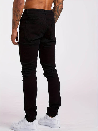 Men's Slimming Skinny Jeans - Light Blue Stretch Denim for All Seasons - Buy Center US