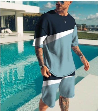Men's Trendy Casual Beach Suit - 3D Textured Polyester Set - Buy Center US