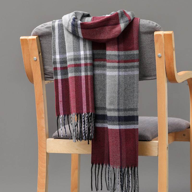 Buycenter British Plaid Cashmere Tassel Scarf for Couples & Kids - Buy Center US