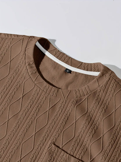Men's Casual Outfit - Solid Color, Stretchy Knit Fabric for All Seasons - Buy Center US