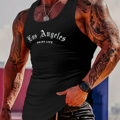 MBD Men's Trendy Los Angeles Graphic Tank Top - Slim Fit Casual Summer Wear - Buy Center US