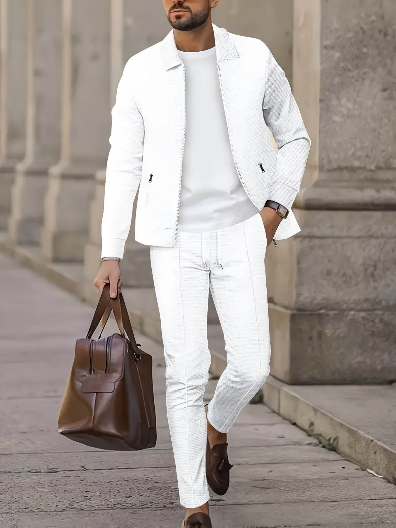 Men's Lightweight Waffle Long Sleeve & Pants Set - Breathable Outdoor Attire - Buy Center US