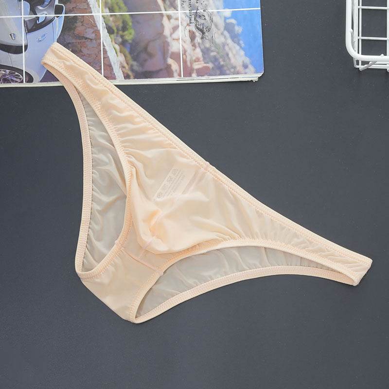 Buycenter Low Waist Men's Briefs - Transparent Ice Silk T-shaped Design - Buy Center US