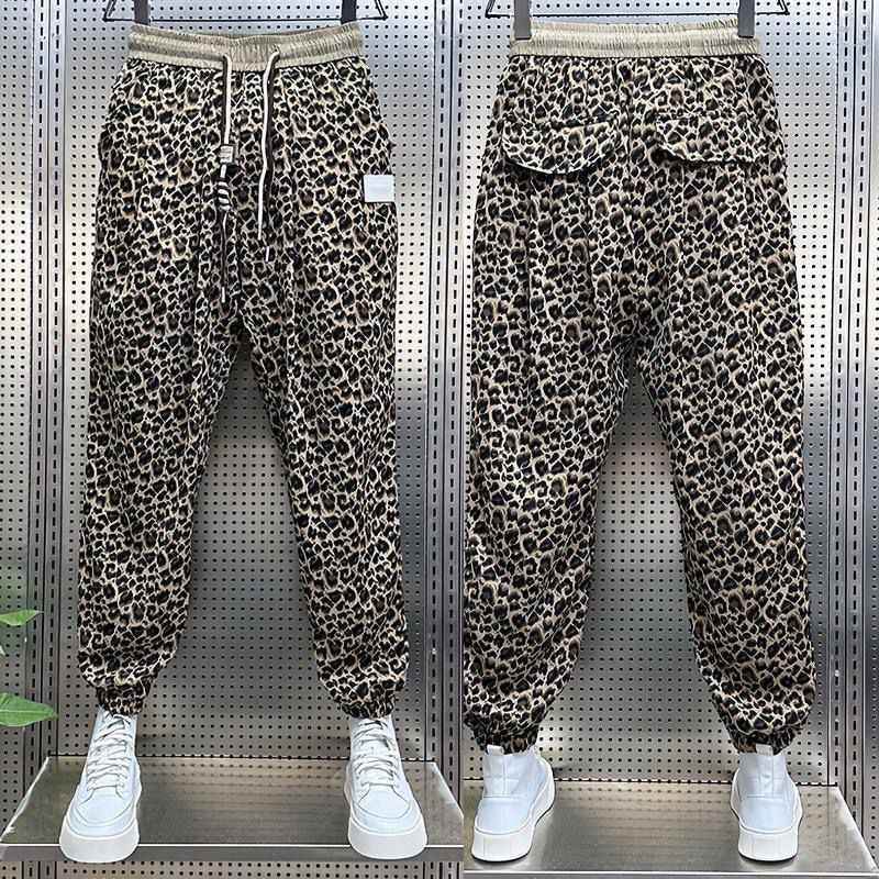 Men's Leopard Print Trousers - Loose Fit Casual Harem Pants - Buy Center US