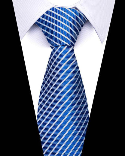 Buycenter 8cm Striped Tie - High-Quality Polyester for Professional Styling - Buy Center US
