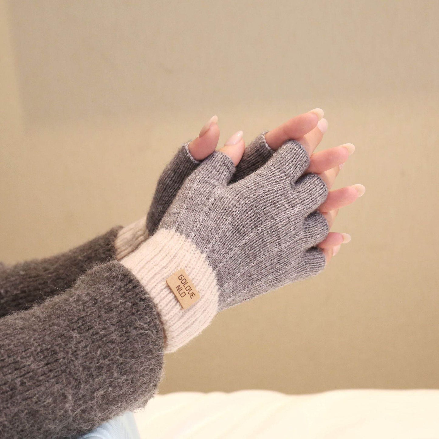Warm Wool Knitted Half Finger Gloves - Touch Screen & Windproof - Buy Center US