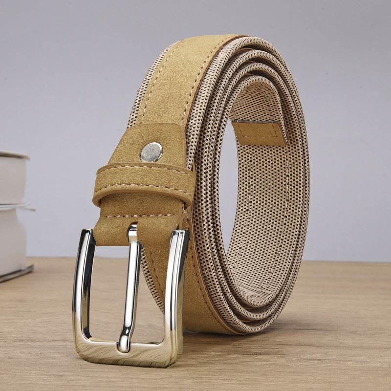 Buycenter Korean Suede Man's Belt - Stylish Alloy Pin Buckle, Multiple Sizes - Buy Center US