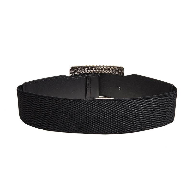 Decorative Wide Belt with Square Buckle - Retro Bohemian Style - Buy Center US