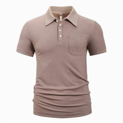 Trendy Men's Cotton Stripe Short Sleeve Shirt - Slim Fit for Summer - Buy Center US