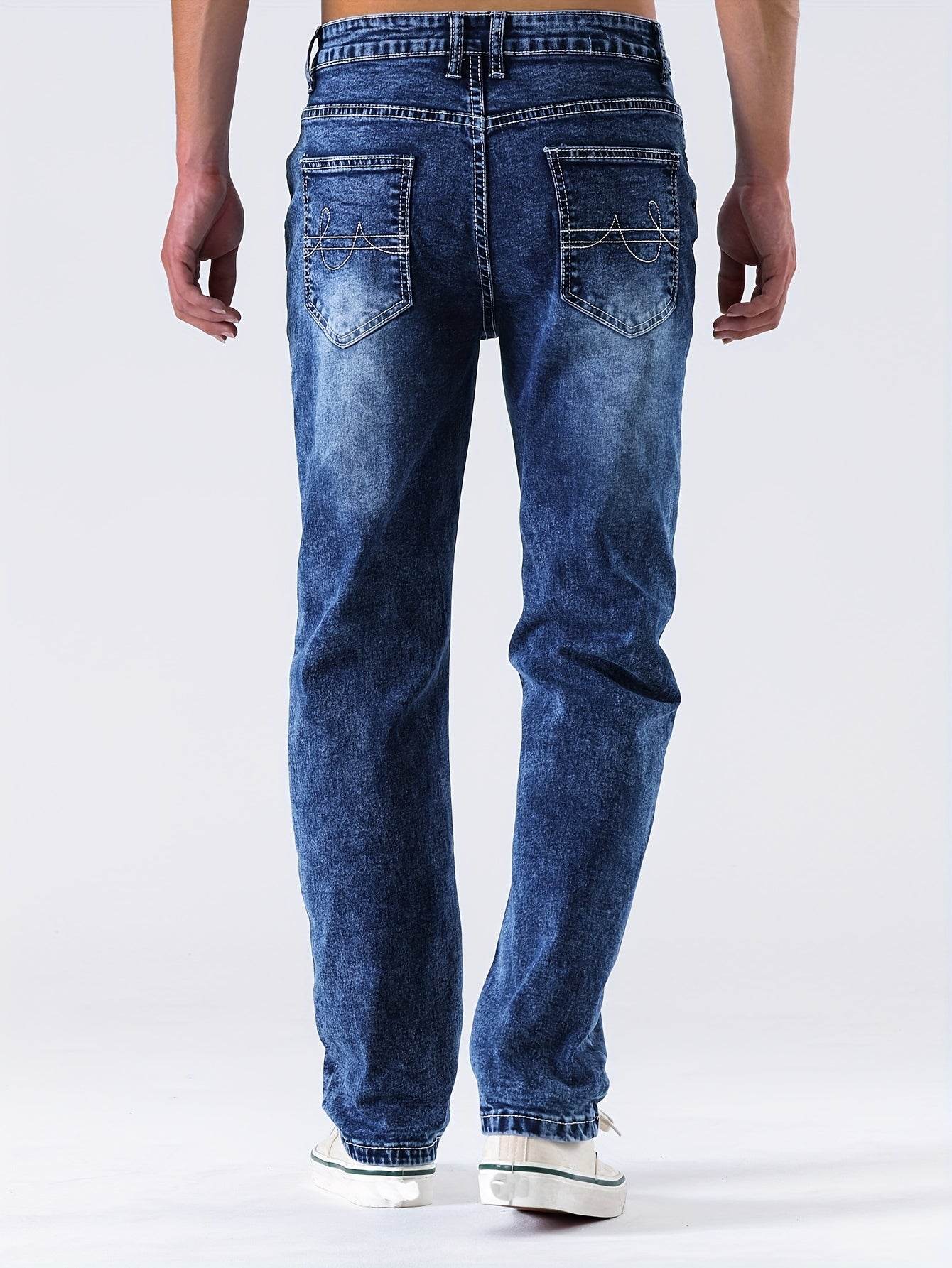 Men's Slim Fit Stretch Denim Jeans - Street Style for All Seasons - Buy Center US