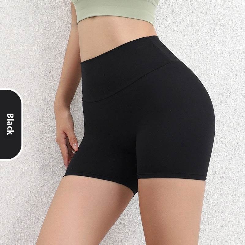 Women's High Waist Sport Shorts - Solid Color, Moisture-Wicking Design - Buy Center US