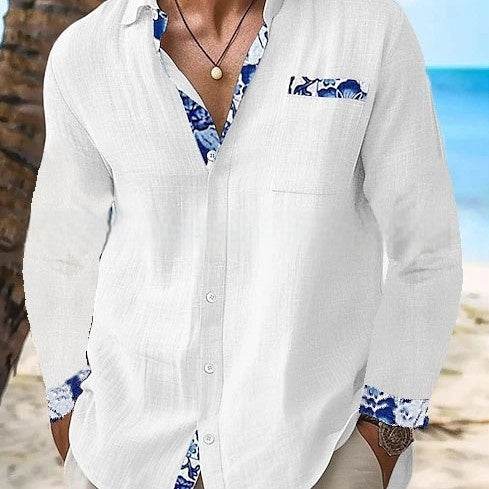 Buycenter Men's Long-Sleeved Polo Shirt - Casual Cotton Blend Cardigan - Buy Center US