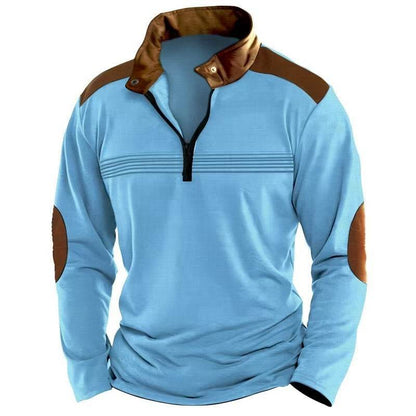Buycenter Men's Long Sleeve Polo Shirt - Stylish Zipper Sports Top - Buy Center US