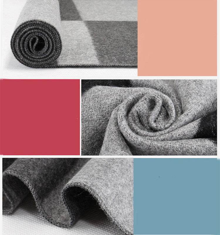 Buycenter Men's Knitted Plaid Scarf - Warm Jacquard Design for Winter - Buy Center US