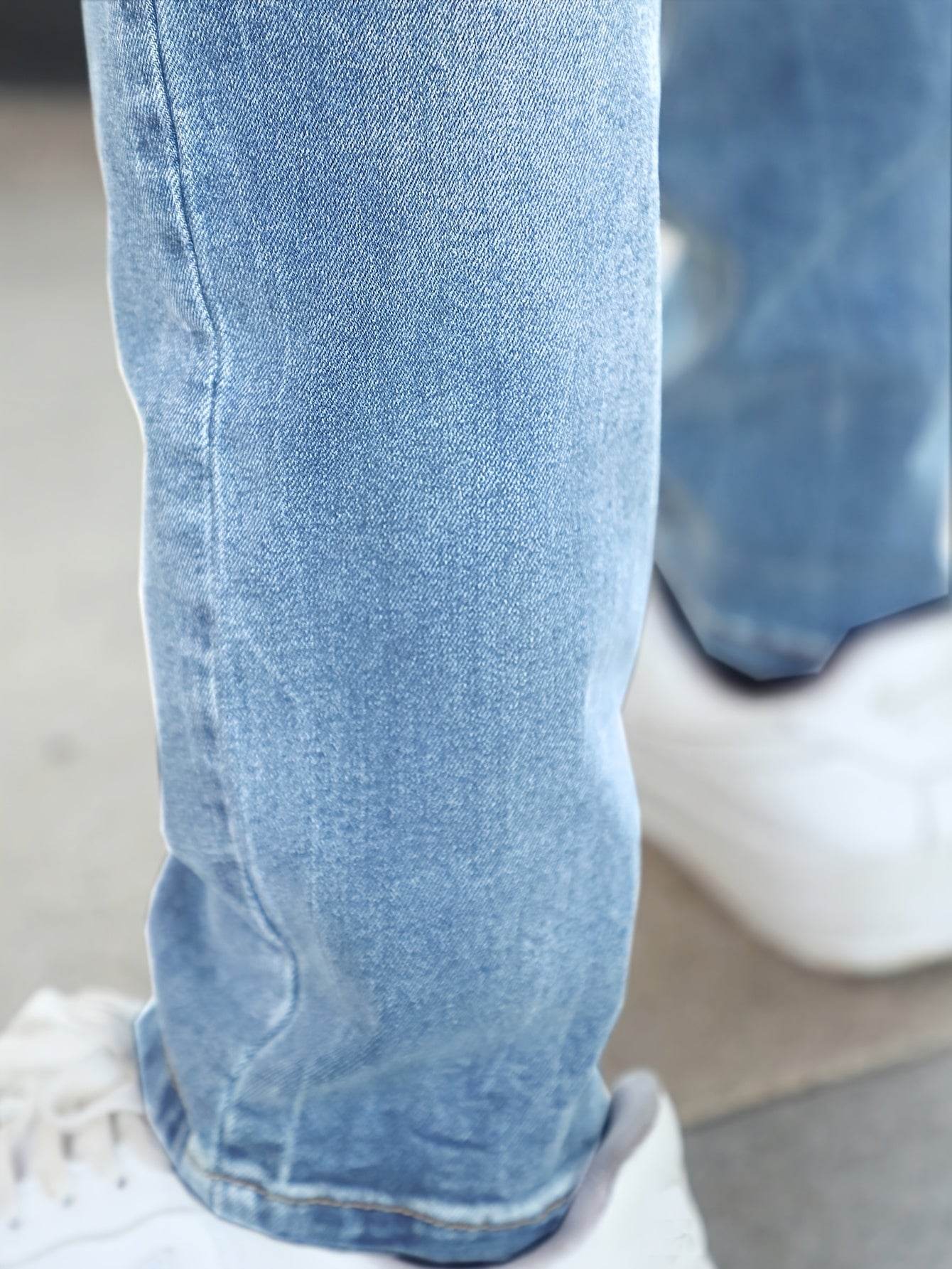 Gengyuanshi Men's Ripped Jeans - Slim Fit Street Style, Machine Washable - Buy Center US