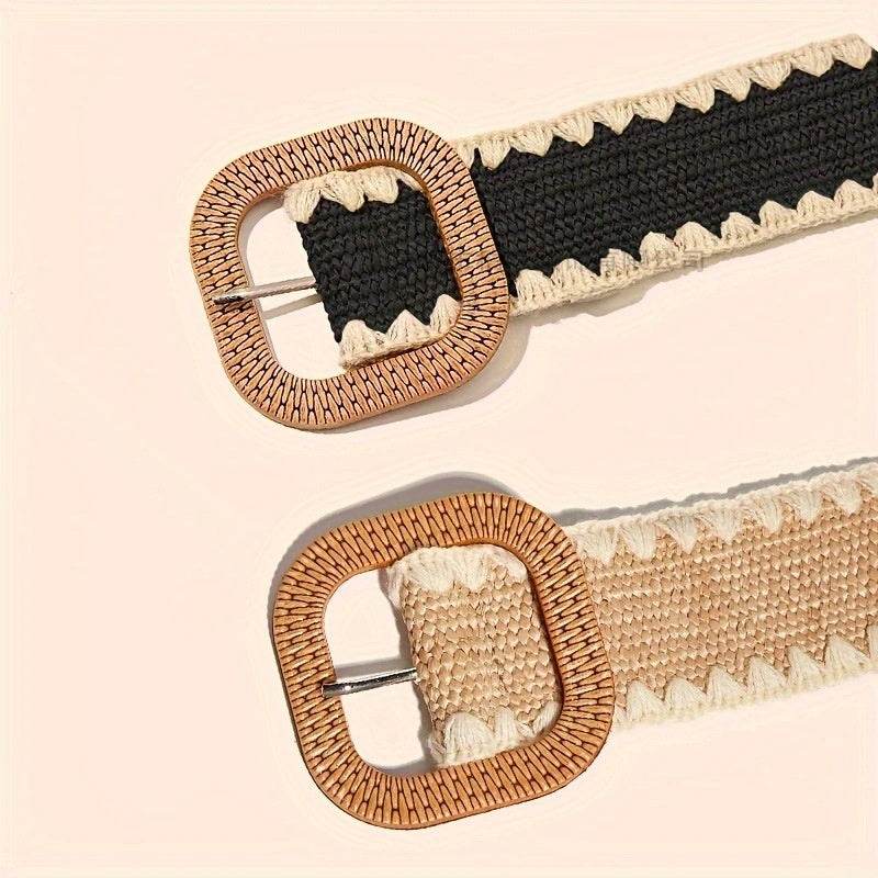 Elegant Wooden Buckle PP Grass Belt - European & American Style - Buy Center US