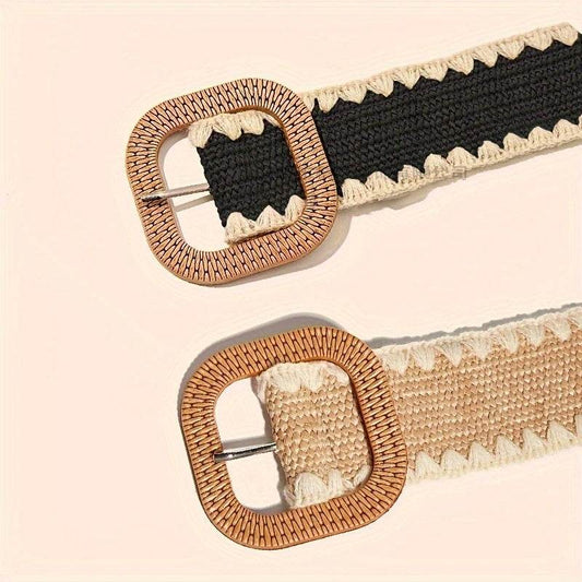 Elegant Wooden Buckle PP Grass Belt - European & American Style - Buy Center US
