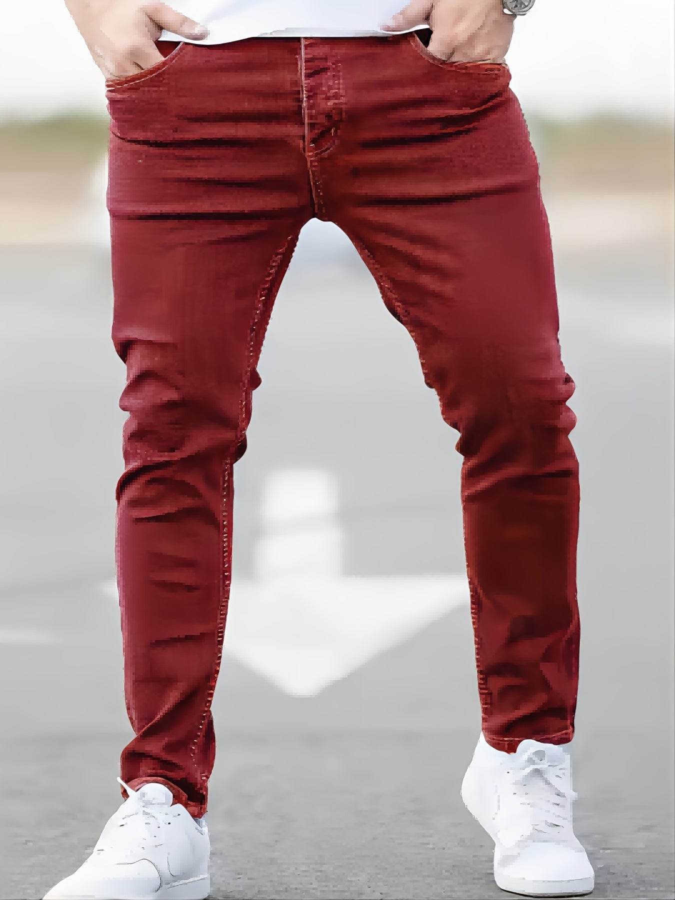 Gengyuan Shi Men's Premium Denim Jeans - Slim Fit Casual Style, All Seasons - Buy Center US