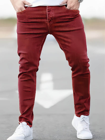 Gengyuan Shi Men's Premium Denim Jeans - Slim Fit Casual Style, All Seasons - Buy Center US