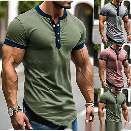 Men's Casual Sports T-Shirt - Contrasting Colors for All Seasons - Buy Center US