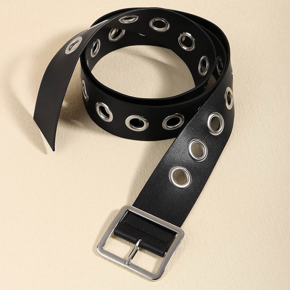 Stylish Punk Hollow Belt for Men & Women - Soft PU Hip Hop Accessory - Buy Center US