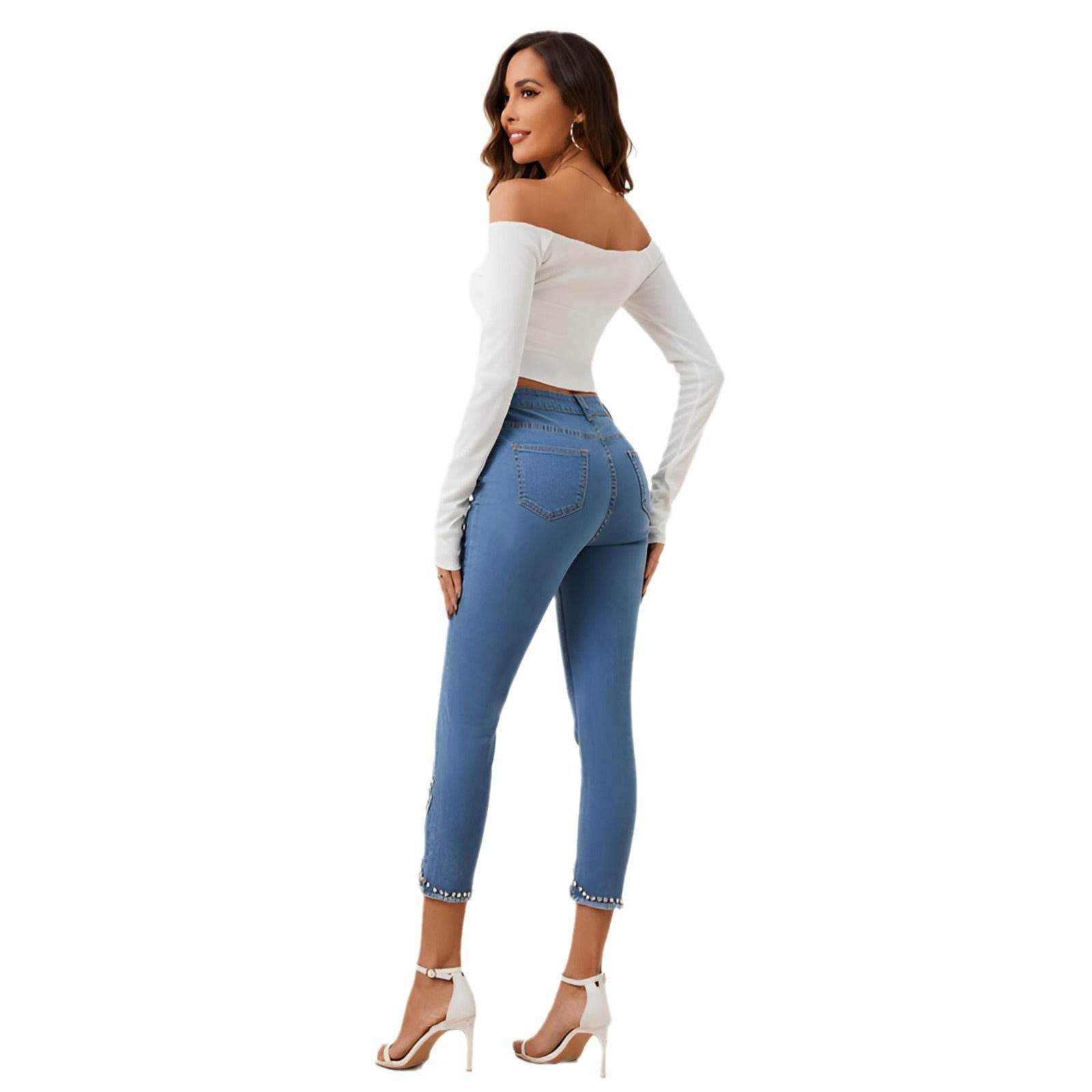 Women's High Waist Slimming Stretch Denim Jeans - Fresh & Sweet Style - Buy Center US