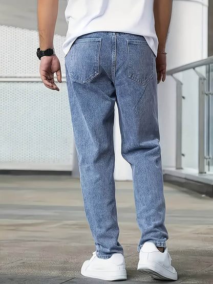 Loose Fit Men's Jeans - Cotton Blend, All-Season Basics for Adults - Buy Center US