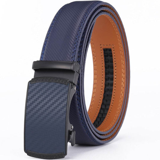 Buycenter Men's Leather Belt with Automatic Buckle - Stylish & Durable - Buy Center US