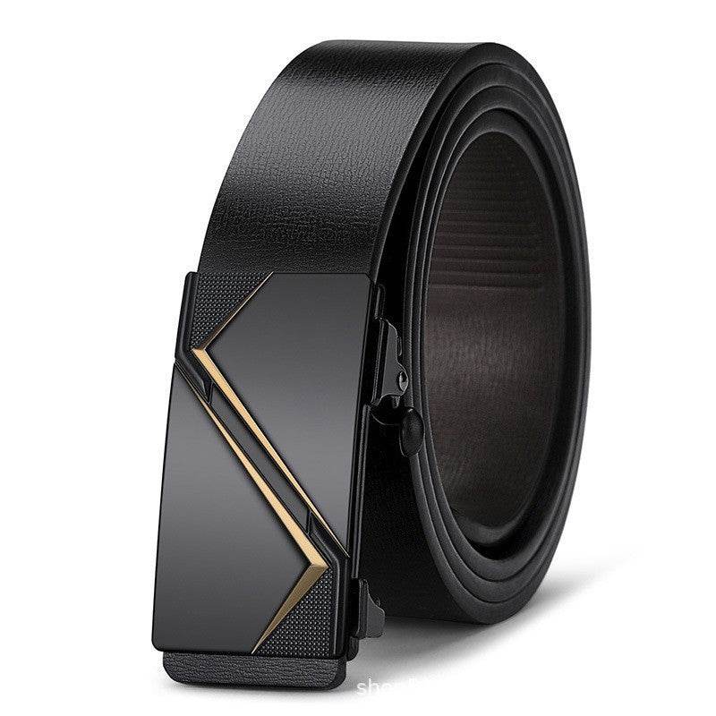 Buycenter Men's Automatic Buckle Belt - Two-layer Cowhide, Business Casual - Buy Center US