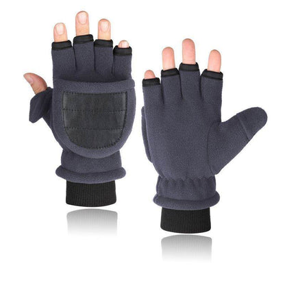 Buycenter Double-Layer Velvet Gloves - Touch Screen Half Finger Design - Buy Center US