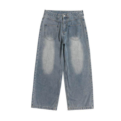 Retro Summer Wide Leg Jeans for Men & Women - Casual Cotton Trousers - Buy Center US