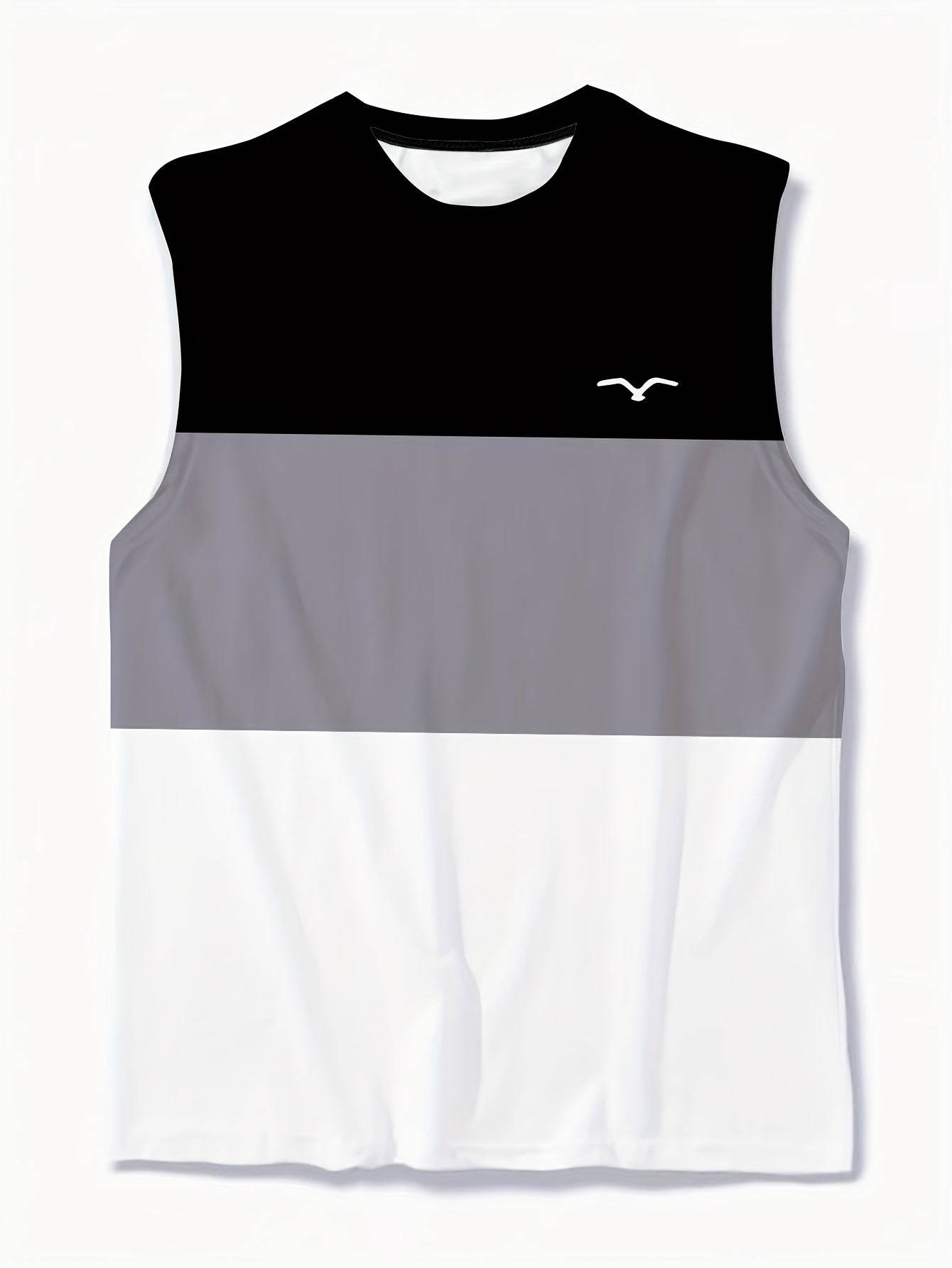 Men’s 3D Print Color Block Tank Top - Breathable Sleeveless Summer Shirt - Buy Center US