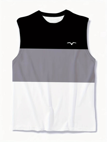 Men’s 3D Print Color Block Tank Top - Breathable Sleeveless Summer Shirt - Buy Center US