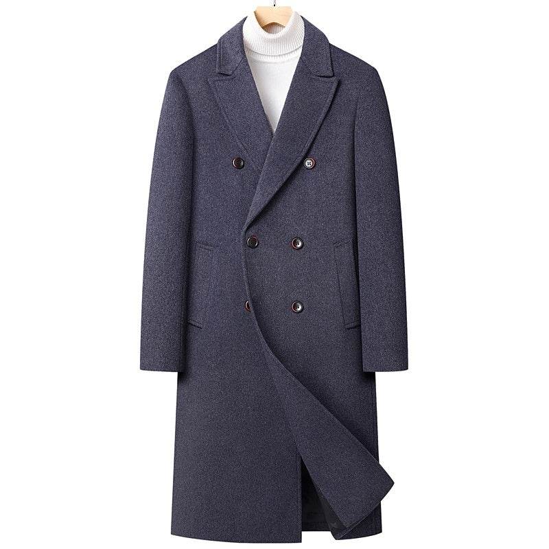 Buycenter Double Breasted Long Woolen Coat - Stylish & Versatile Outerwear - Buy Center US
