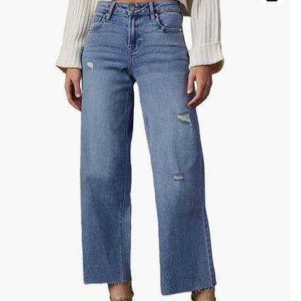 Women's High Waisted Loose Jeans - Comfortable Fit in Sizes 6-18 - Buy Center US