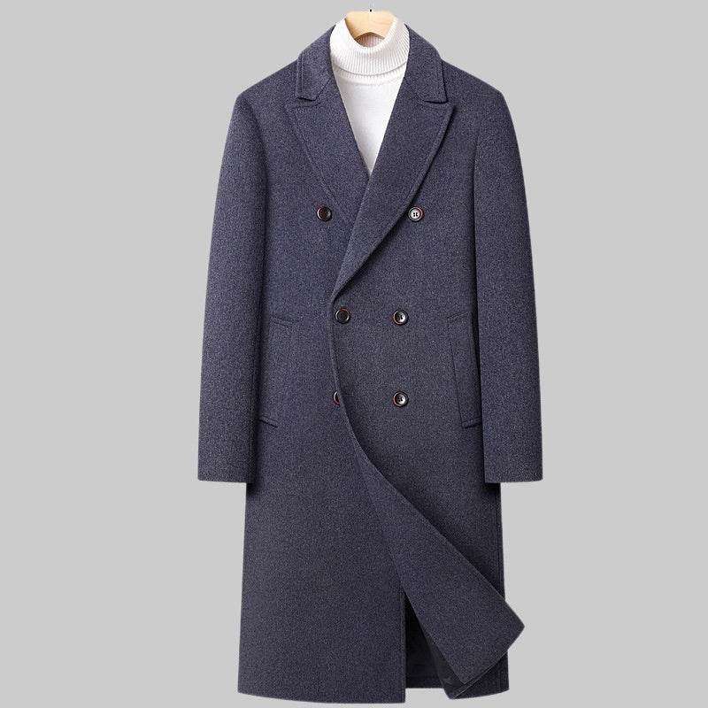 Buycenter Double Breasted Long Woolen Coat - Stylish & Versatile Outerwear - Buy Center US