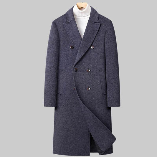 Buycenter Double Breasted Long Woolen Coat - Stylish & Versatile Outerwear - Buy Center US