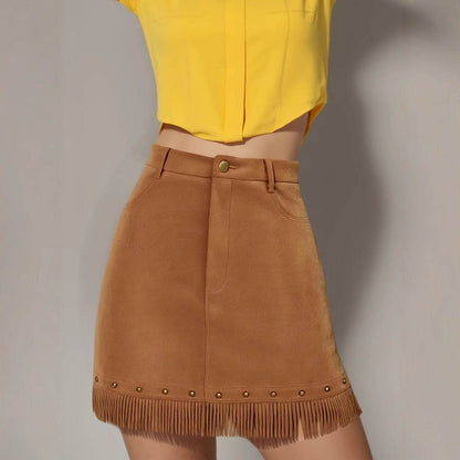 Women's Solid Color Tassel Wrap Skirt - Elegant Summer Style for Any Occasion - Buy Center US