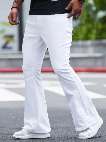 Men's Slim-Fit Solid Denim Pants - Casual Cotton Jeans for Outdoor Use - Buy Center US