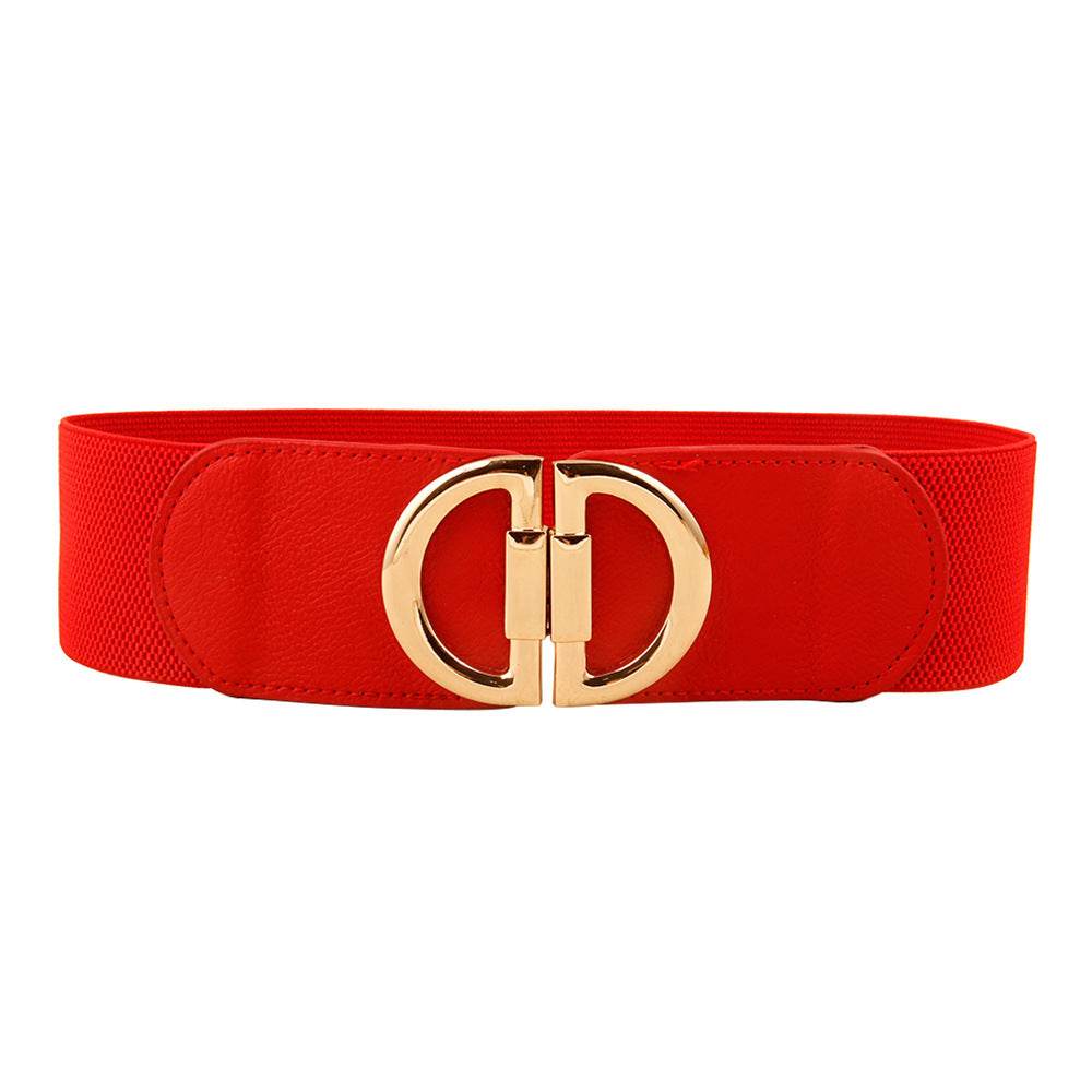 Stylish Women's Wide Belt with Elastic Buckles - Multiple Colors Available - Buy Center US