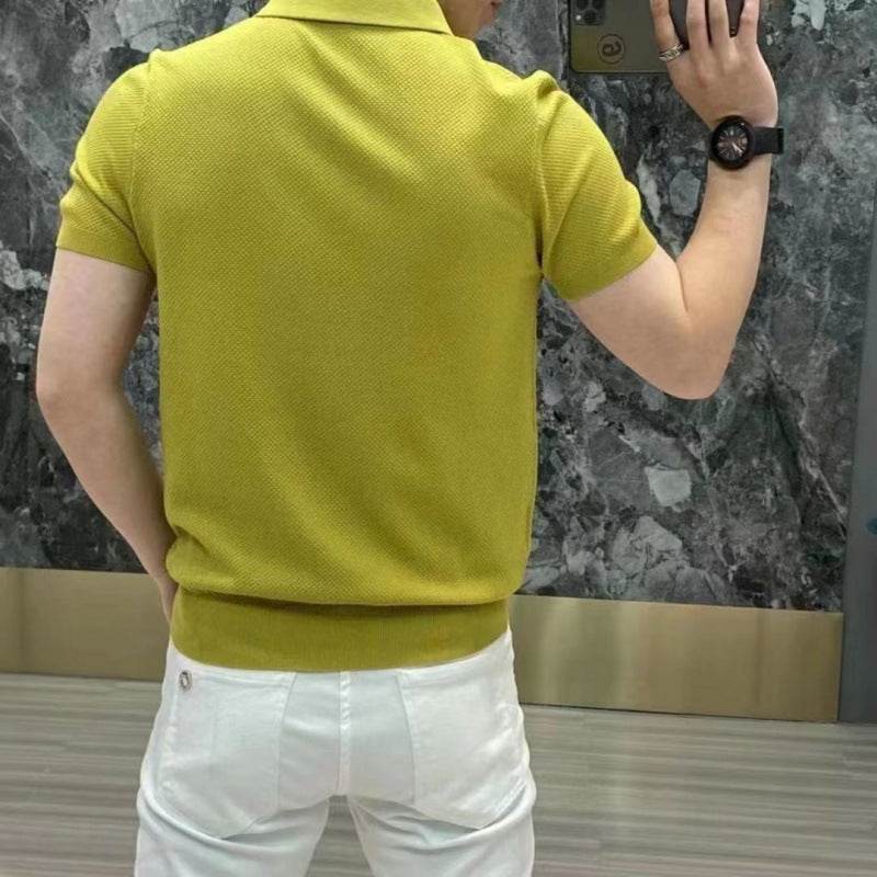 Affordable Men's Polo Shirt - Casual Luxury Pineapple Pattern, Short Sleeve - Buy Center US