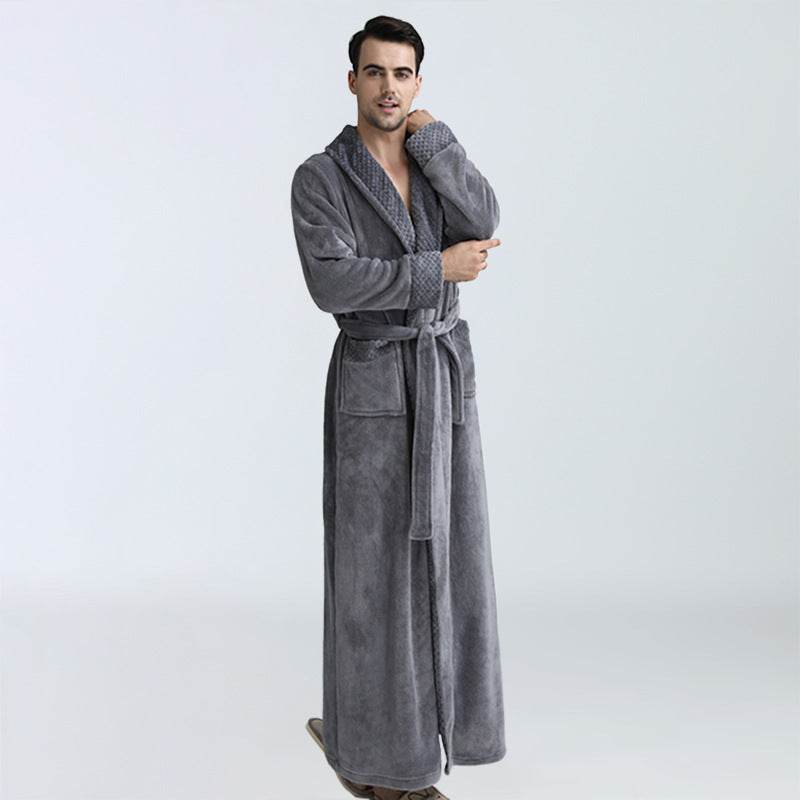 Buycenter Men's Winter Coral Fleece Nightgown - Cozy Thickened Pajamas - Buy Center US
