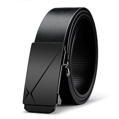 Buycenter Men's Automatic Buckle Belt - Two-layer Cowhide, Business Casual - Buy Center US
